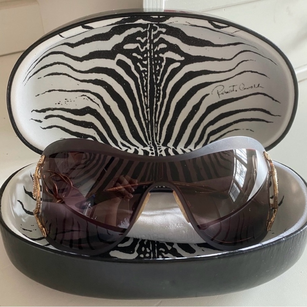 Roberto Cavalli brown  and Gold serpent Sunglasses w stones rare and vintage hot